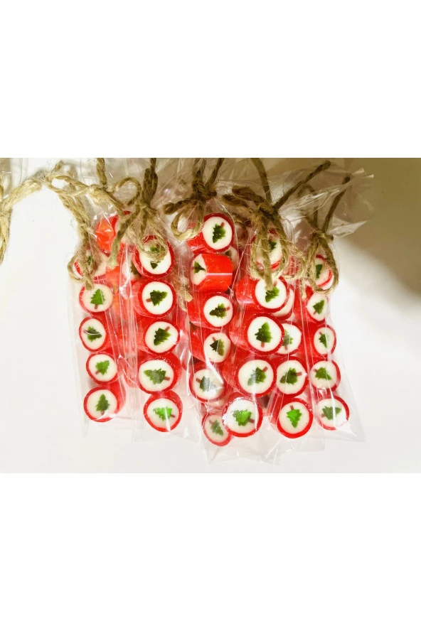 Çam Desenli Özel Yılbaşı Parmak Şeker 10 Adet ürün görseli