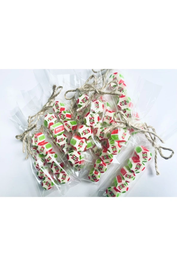 2024 Desenli Özel Yılbaşı Parmak Şeker 50 Adet ürün görseli