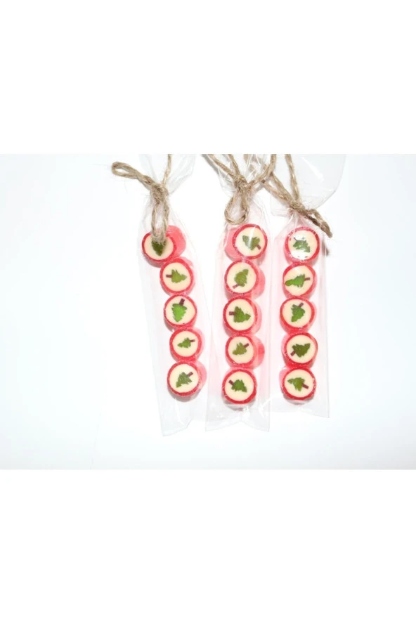 Çam Desenli Özel Yılbaşı Parmak Şeker 50 Adet ürün görseli