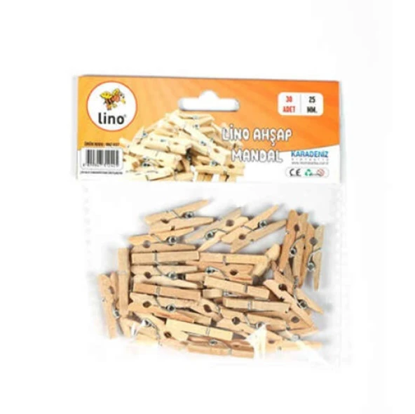 Lino Ahşap Mandal 25Mm 30Lu