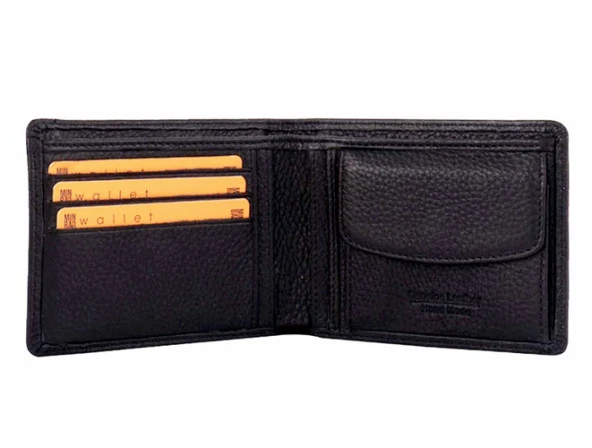 Minbag Bay Cüzdanı Deri Siyah