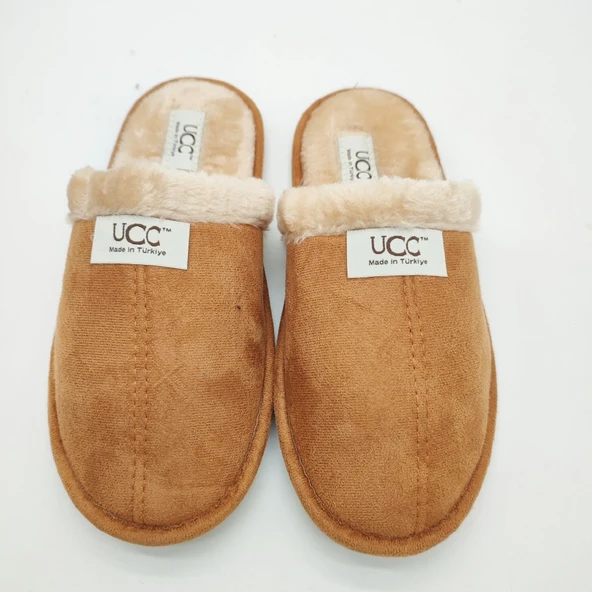 Taba Renk Şık Tasarımlı Tüylü Model Kadın Terlik - 8