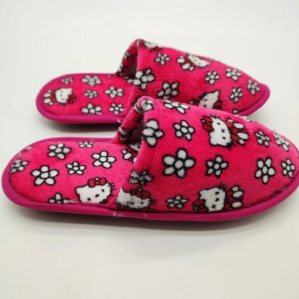 Kedi Desenli Pembe Renk Kadın Terlik - 7