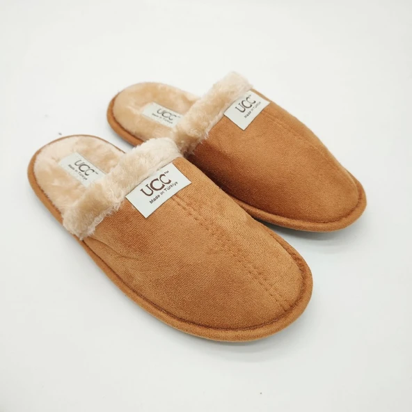 Taba Renk Şık Tasarımlı Tüylü Model Kadın Terlik - 5