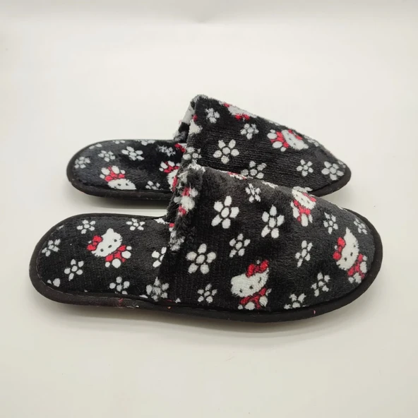 Kedi Desenli Siyah Renk Kadın Terlik - 11