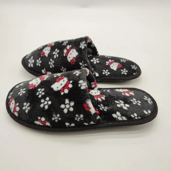 Kedi Desenli Siyah Renk Kadın Terlik - 5