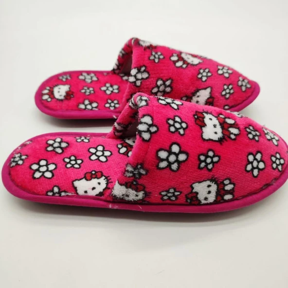 Kedi Desenli Pembe Renk Kadın Terlik - 2