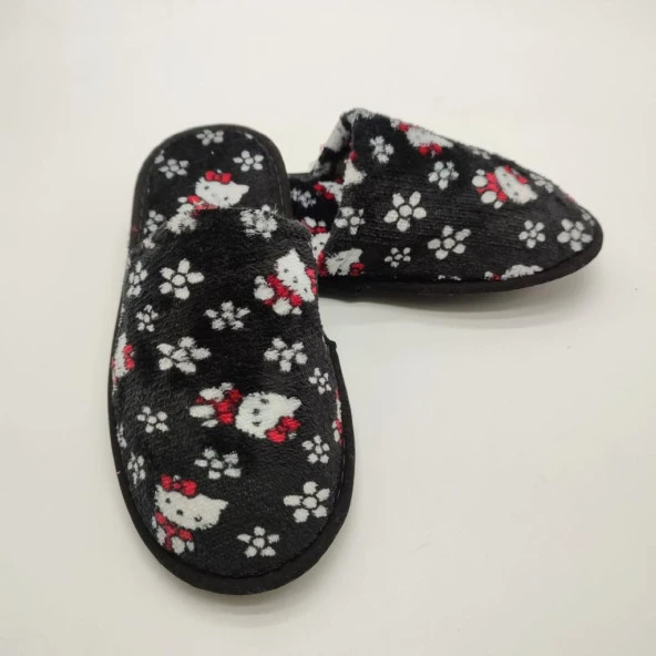 Kedi Desenli Siyah Renk Kadın Terlik - 3