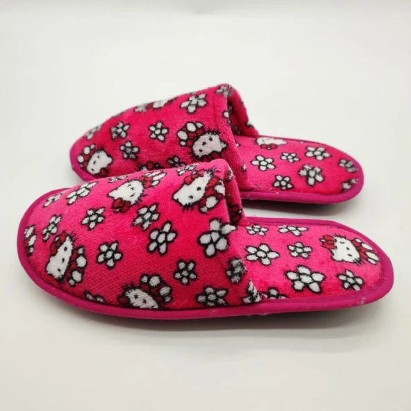 Kedi Desenli Pembe Renk Kadın Terlik - 5