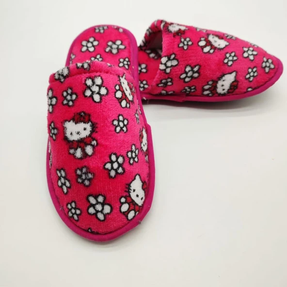 Kedi Desenli Pembe Renk Kadın Terlik - 3