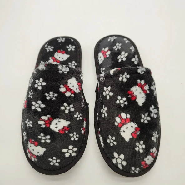 Kedi Desenli Siyah Renk Kadın Terlik - 9