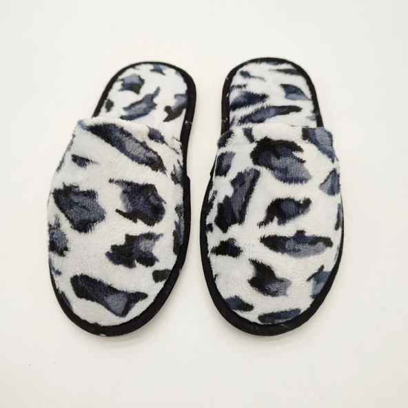 Gri Renk Siyah Desenli Kadın Terlik - 8