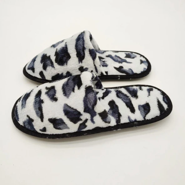 Gri Renk Siyah Desenli Kadın Terlik - 3