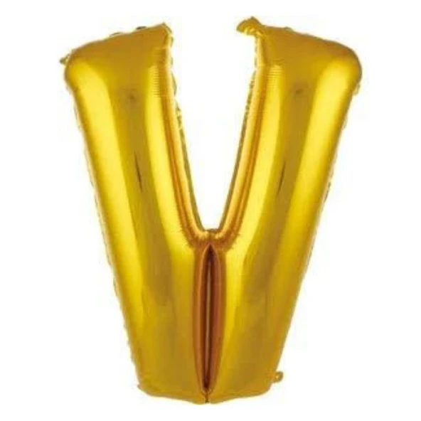 Folyo Harfli Balon V Helyum Balon Doğum Günü Gold Harfli Balon Folyo Balon, Parti Malzemeleri