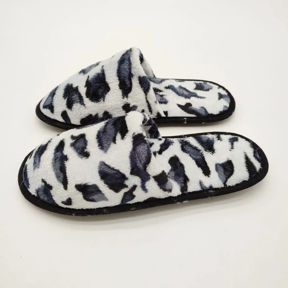 Gri Renk Siyah Desenli Kadın Terlik - 7