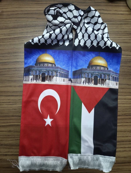 FİLİSİTİN VE TÜRK BAYRAĞI SATEN ATKI