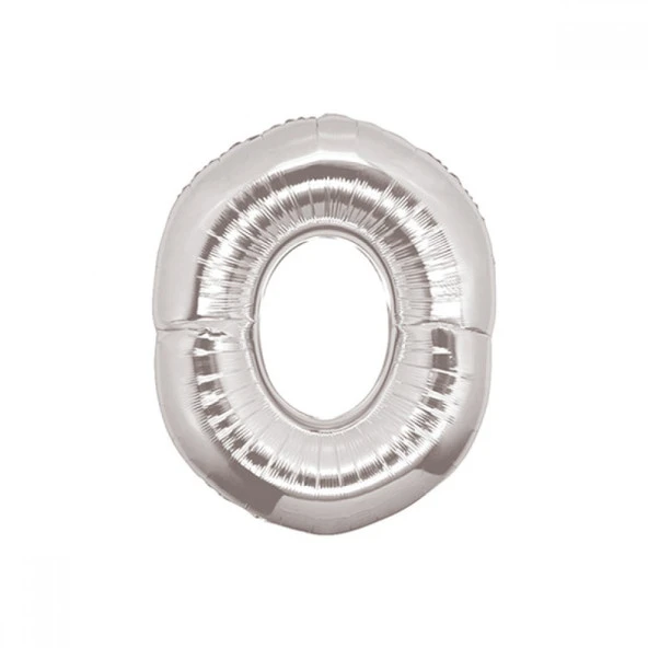 Folyo Balon Gümüş 0 Rakam 100 cm