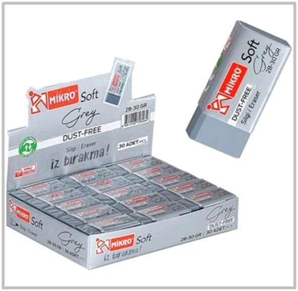 Mikro Soft Silgi Gri 2B-30 - 5 adet