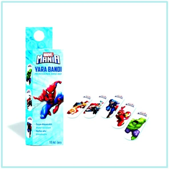Sasta Marvel Yara Bandı 10Lu Spiderman - 5 paket
