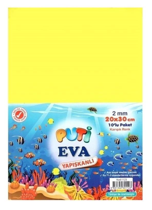 Puti Eva Yapışkanlı A4 Karışık renk 10Lu ürün görseli 1