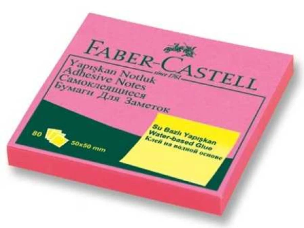 Faber Castell Yapışkanlı Not Kağıdı 50X50 Pembe