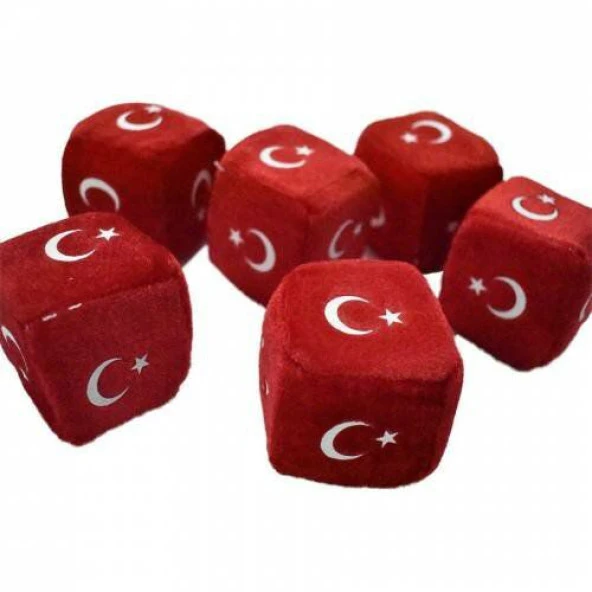 Peluş Zar Türk Bayraklı 6Cm