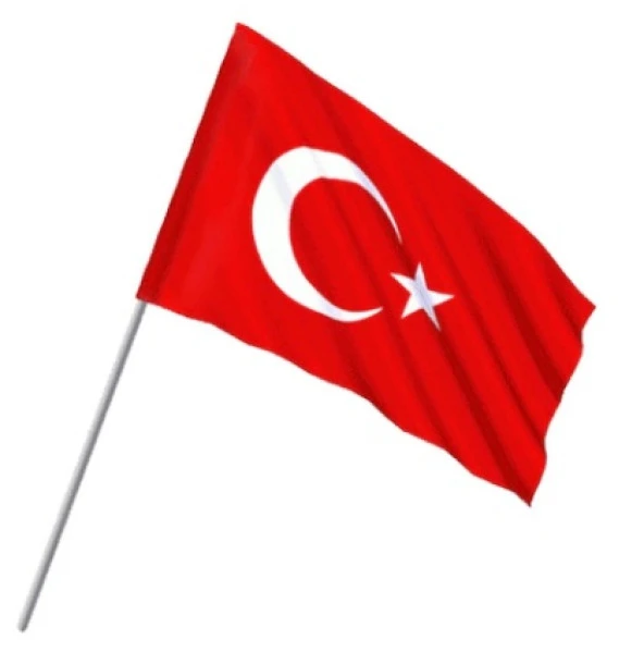 Sopalı Bez Bayrak 30X45 Türk Bayrağı