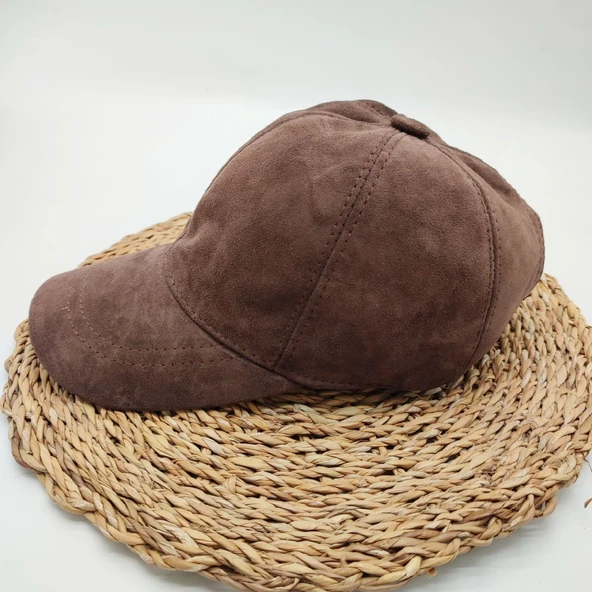 Süet Deri Beyzbol Kep Kahve Renk - 9
