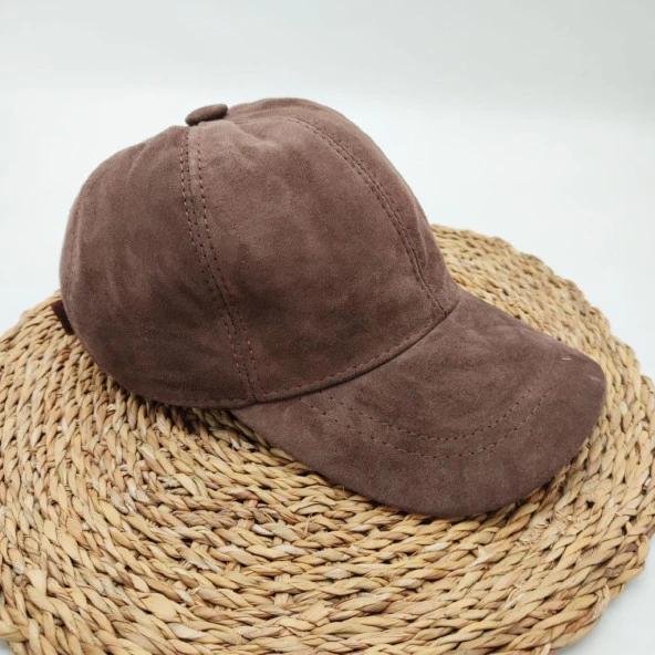Süet Deri Beyzbol Kep Kahve Renk - 3