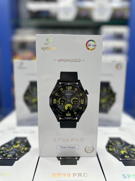 Spiface SP50 Pro Amoled Ekran 3 Kordonlu Akıllı Saat Gümüş Kasa - 5