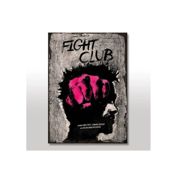 Eski Fight Club Yumruk Ahşap Poster 20x30