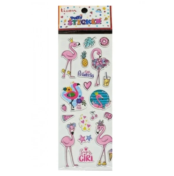 Ticon Sticker Flamingo - 3 adet