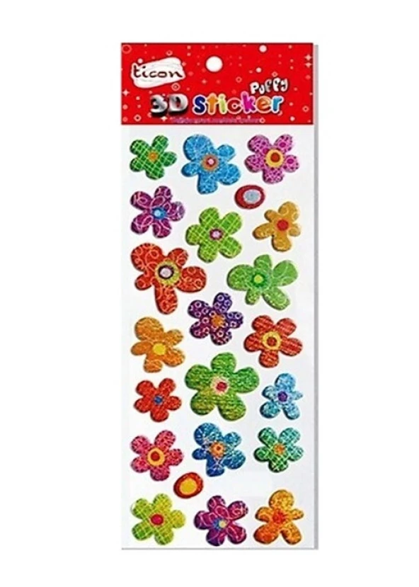 Ticon Puffy Sticker Çiçek - 2 adet