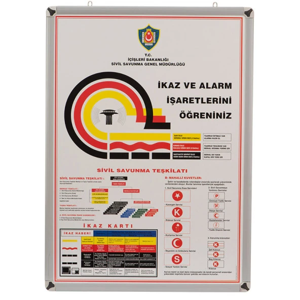 İkaz ve Alarm İşaretleri 50X70 Alüminyum Çerçeve