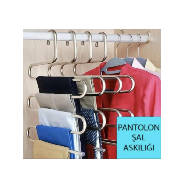 ORCEY TİCARET Metal Pantolon Eşarp Askısı 5 Katlı - 2