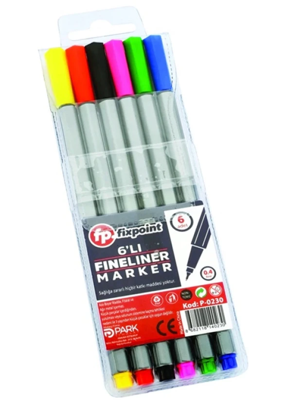 Fixpoint Fineliner 6Lı Renkli Kalem