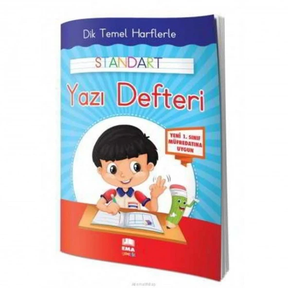 Ema Çocuk Dik Temel Harfler Yazı Defteri Klavuz Çizgisiz