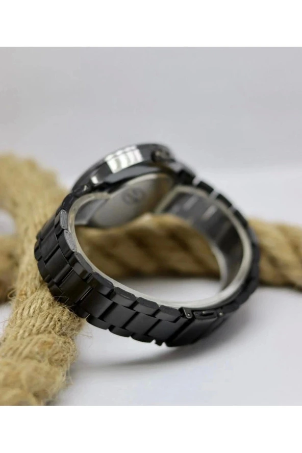 Siyah Kordonlu Araba Modifli Siyah Renk Erkek Kol Saati Mls-2142 - Resim 4