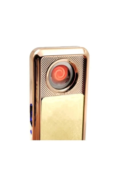 Gold Renkli Alevsiz Dumansız Geniş Kızaklı Usb Şarjlı Çakmak Mls-505 - 2