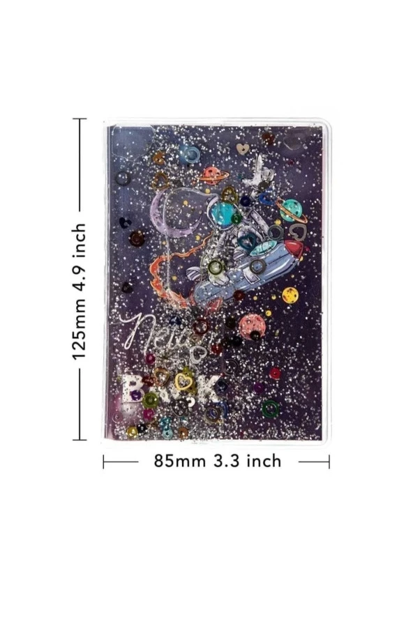 Şirin Astronot Desenli Renkli Simli Sulu Defter Mls-317 - 3