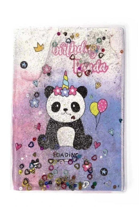 Sevimli Panda Desenli Renkli Simli Sulu Defter Mls-319 - 3