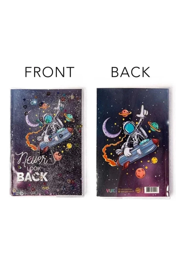 Şirin Astronot Desenli Renkli Simli Sulu Defter Mls-317 - 6