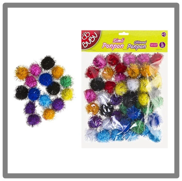 Bubu Simli Ponpon 3Cm 50Li ürün görseli 1