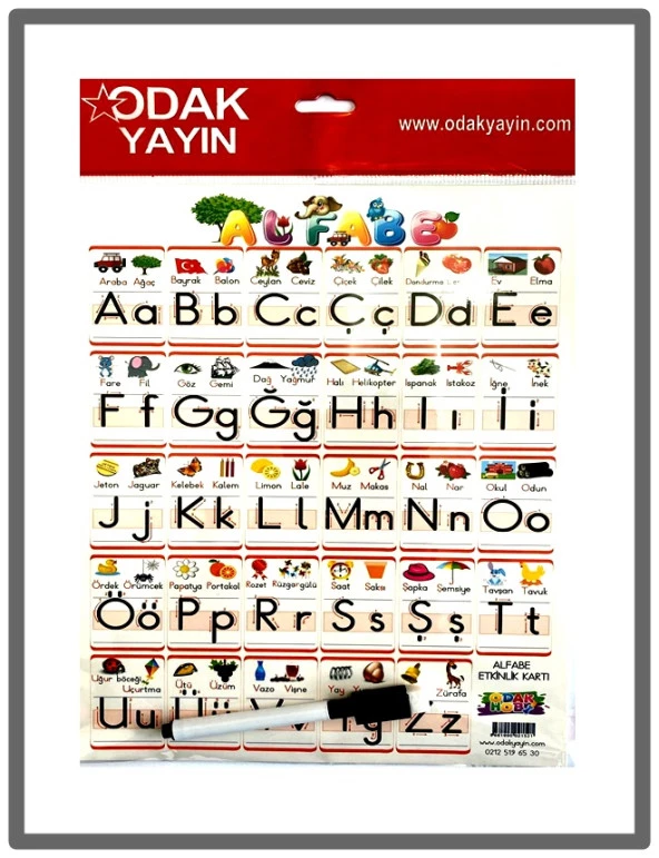 Odak Yayın Alfabe Kartı Kalemli A4 ürün görseli