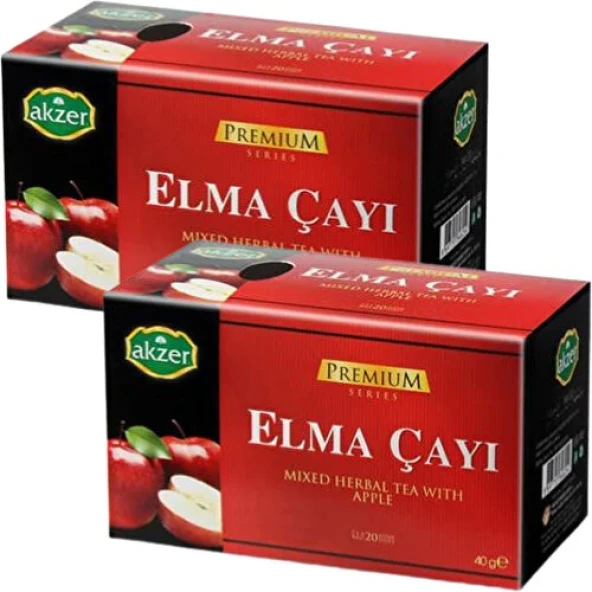 Akzer Elma Çayı (2 Paket) (20li Süzen Poşet*2 - 30*2 gr)