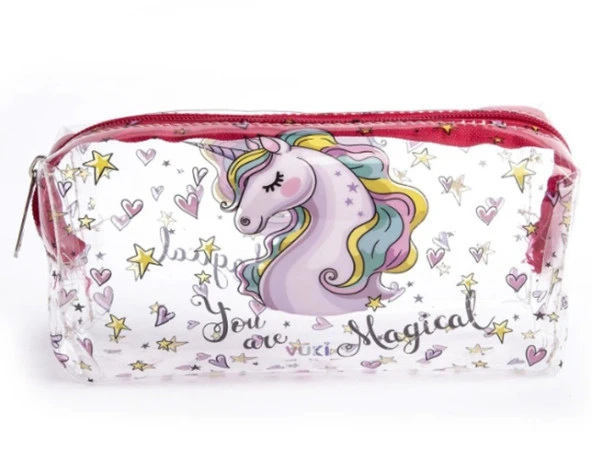 Vuki Şeffaf Kalem Kutu Unicorn