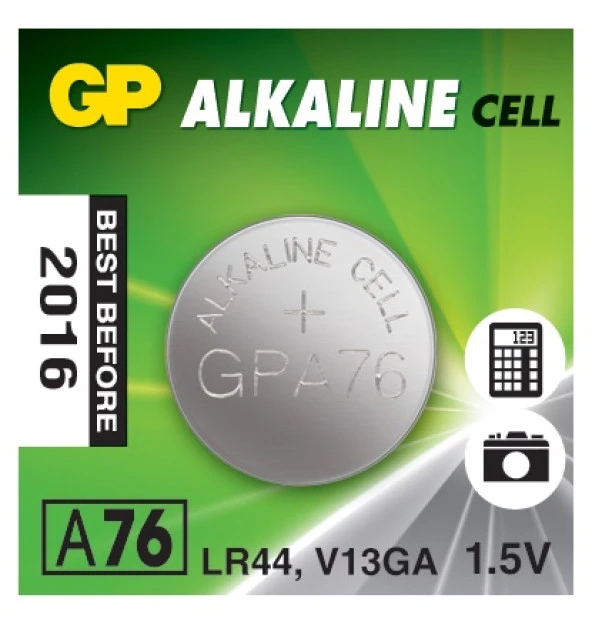 Gp Alkalin Pil A76 Lr44 1,5V - 2 adet
