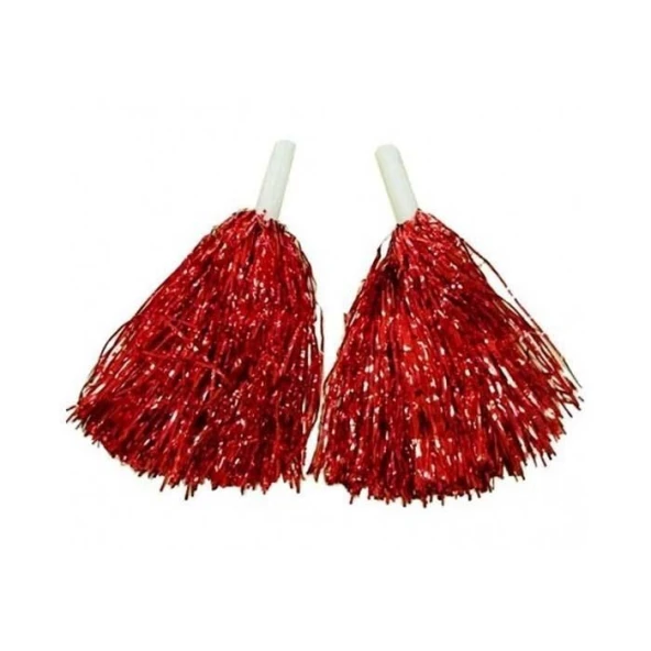 Vagon Ponpon 2Li Kırmızı Elde Sallanan