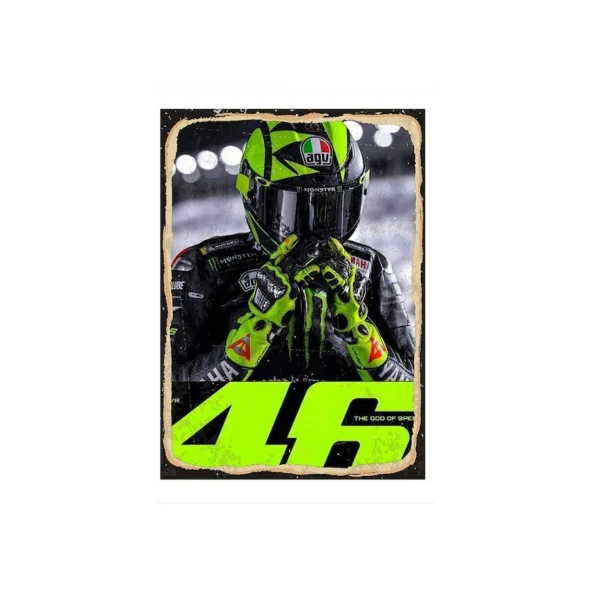 Valentino Rossi Ahşap Poster 20x30