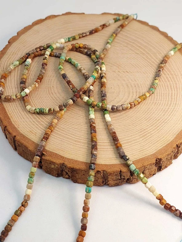 Krizokol Taşı Küp Şekilli Dizi 3mm (45320) - Resim 3